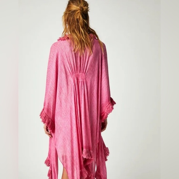 Free People Sun Bleached Fringe Kimono NWOT - Picture 2 of 3